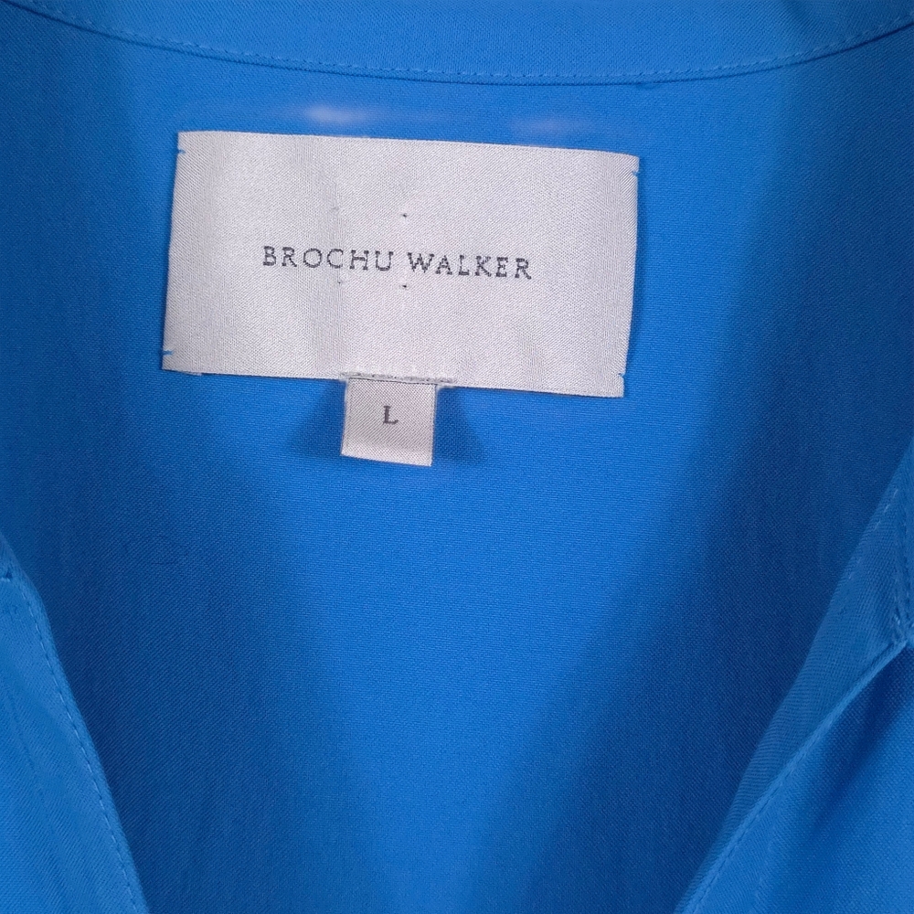 Brochu Walker Vivid Sky Blue Midi Sundress with Notched Collar and Short Sleeves - Picture 8 of 12